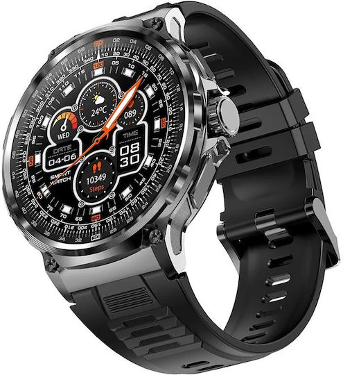 Aoke V69 Smartwatch with Heart Rate Monitor (Black Case / Black Silicone Strap) view 6
