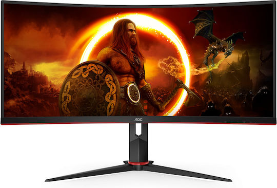 AOC CU34G2XP/BK Ultrawide VA HDR Curved Gaming Monitor 34" QHD 3440x1440 180Hz with Response Time 1ms GTG