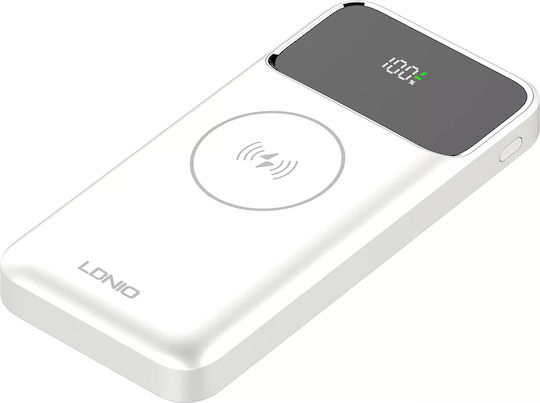 Ldnio PQ12 Power Bank 10000mAh with 2 USB-A Ports and USB-C Port Power Delivery White