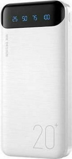 WK WP-163 Power Bank 20000mAh with 2 USB-A Ports White