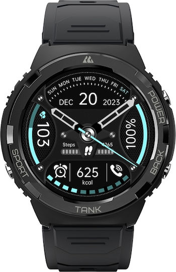Kospet Tank S1 Smartwatch with Heart Rate Monitor (Black Case / Black Silicone Strap) view 3