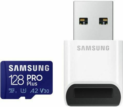 Samsung Pro Plus (2021) microSDXC 128GB Class 10 U3 V30 A2 UHS-I with USB Reader