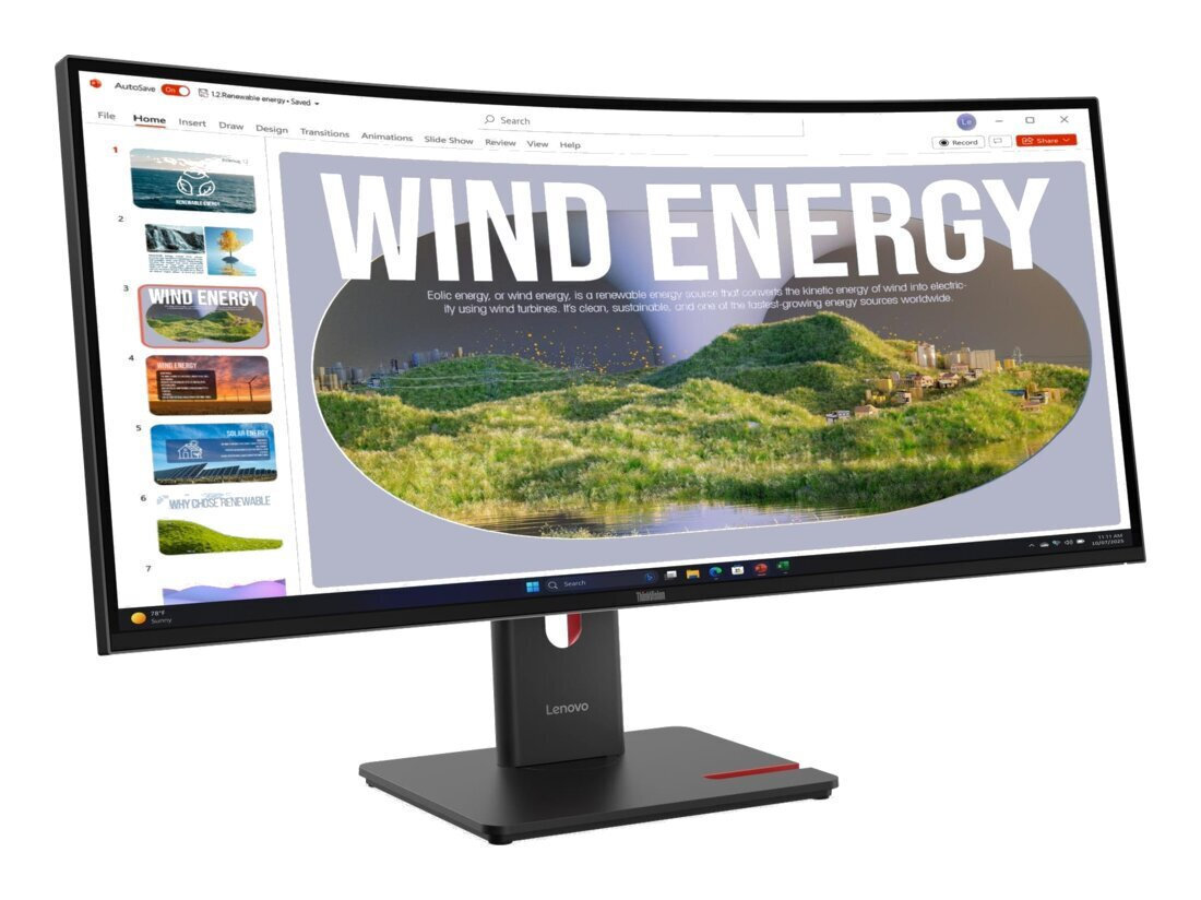 Lenovo T34WD-40 Ultrawide IPS Monitor 34" QHD 3440x1440 with Response Time 6ms GTG view 6