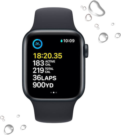 Apple Watch SE 2023 Aluminium 40mm Waterproof with Heart Rate Monitor (Midnight with Midnight Sport Band (M/L)) view 4