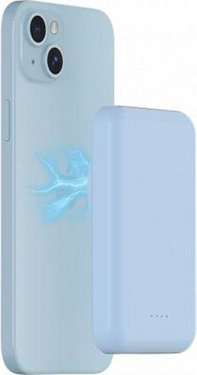 BigBen Connected MagSafe Power Bank 5000mAh 10W with USB-A Port and USB-C Port Blue view 2