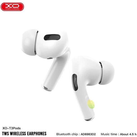 XO T3 In-ear Bluetooth Handsfree Earphones with Charging Case White view 3