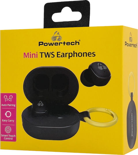 Powertech PT-1392 In-ear Bluetooth Handsfree Earphones with Sweat Resistance and Charging Case Black vue 4