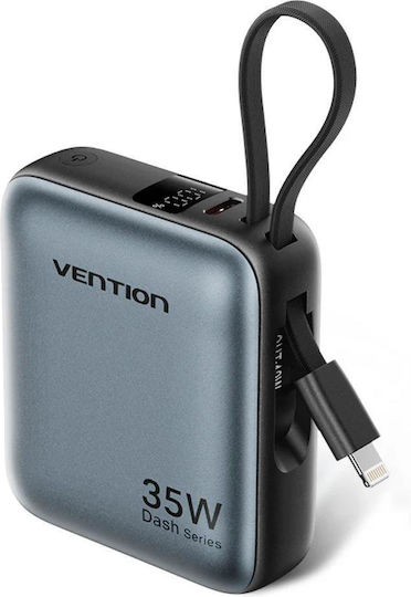 Vention FHF Power Bank 10000mAh 35W with USB-C Power Delivery Port Gray