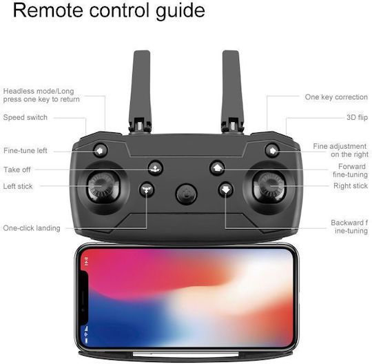 DLB E88 Pro RC Drone with 2K Camera and Controller Grey view 2