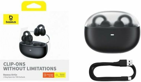 Baseus AirGo AS01 Open Ear Bluetooth Handsfree Earphones with Charging Case Black / Transparent view 6