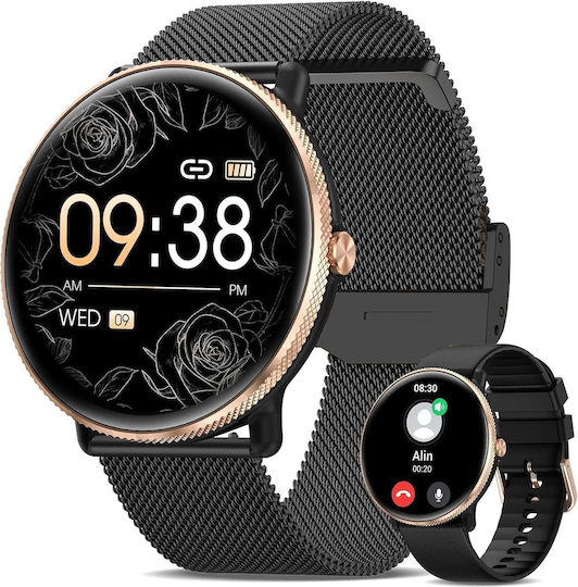 Vichema Tech Smartwatch Full Touch Amoled Hd Screen 1.43 Inch Bluetooth 5.3 Ip68 120+ Sports Modes Health Monitoring 200+ Watch Faces Voice Assistant Remote Control Notifications vue 7