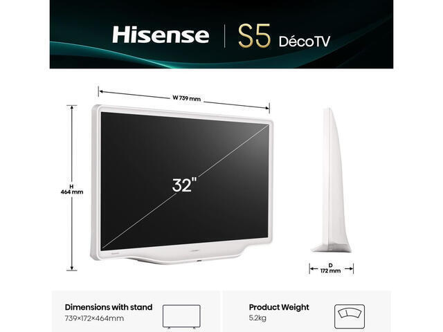 Hisense Smart Television 32" Full HD QLED 32S5Q (2024) view 2