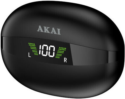 Akai Proffesional BTE-J350 In-ear Bluetooth Handsfree Earphones with Charging Case Black view 2