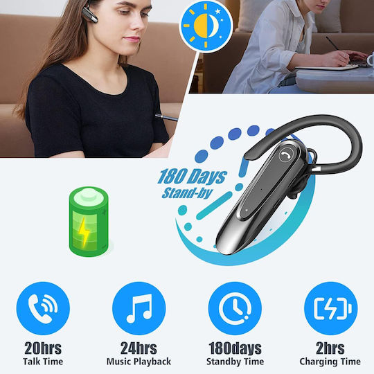 Techsuit CB2 In-ear Bluetooth Handsfree Earphone Black view 3