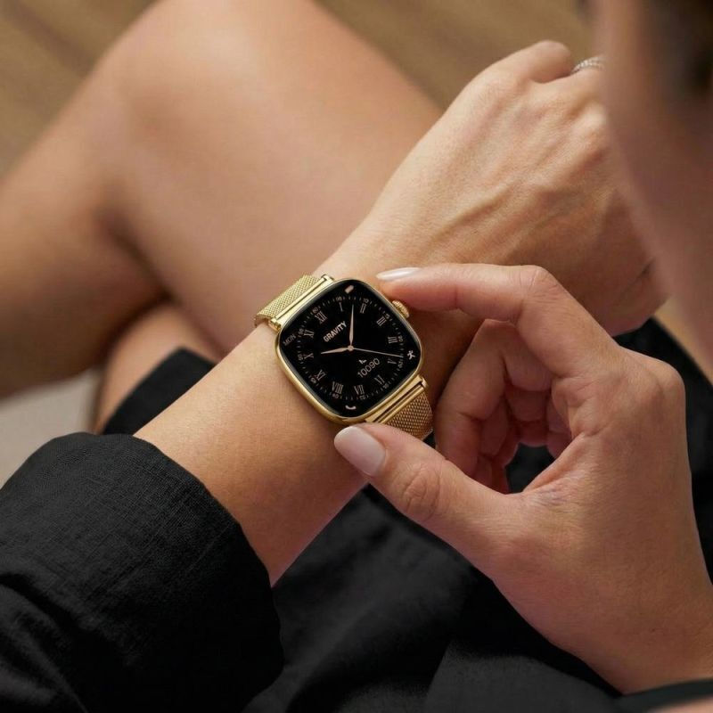 Gravity GT32-1 41mm Smartwatch with Heart Rate Monitor (Golden) view 5