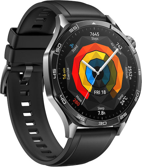 Huawei Watch GT 5 Stainless Steel 46mm Waterproof with Heart Rate Monitor (Black) view 2