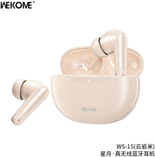 WK WS-15 In-ear Bluetooth Handsfree Earphones with Charging Case Beige view 1