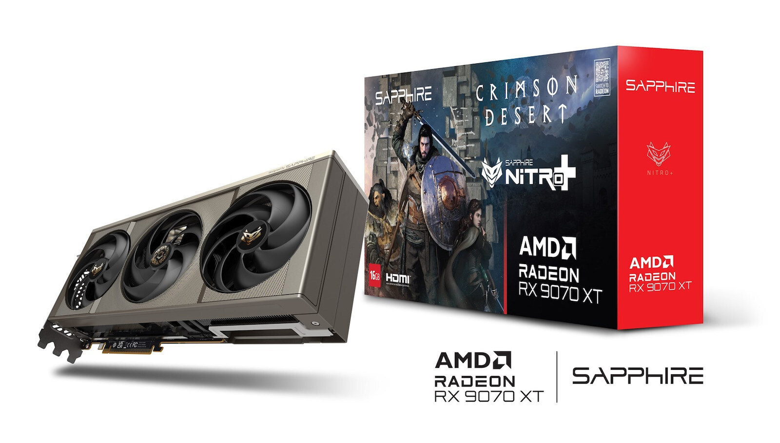Sapphire Radeon RX 9070 XT 16GB GDDR6 NITRO+ OC Crimson Desert Edition Graphics Card 11348-10-20G view 1