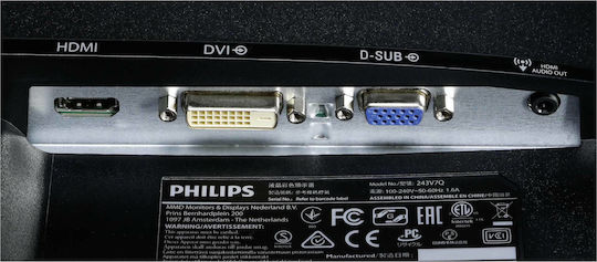 Philips 243V7QDSB IPS Monitor 23.8" FHD 1920x1080 with Response Time 5ms GTG view 5
