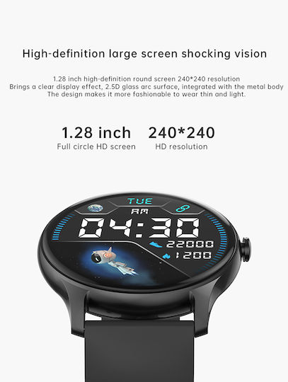 NK08C Stainless Steel 45mm Smartwatch (Black) view 4