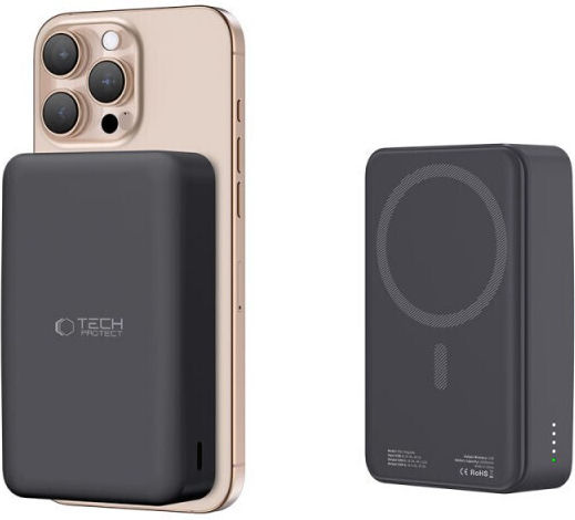 Tech-Protect PB12 LifeMag MagSafe Power Bank 20000mAh 15W with USB-A Port and USB-C Port Black view 7