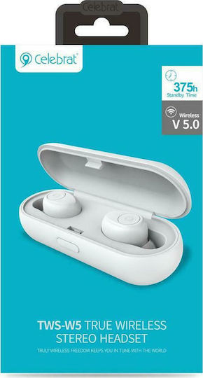 Celebrat TWS-W5 In-ear Bluetooth Handsfree Earphones with Charging Case White view 5