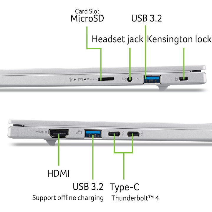 Acer Aspire 14 AI 14" IPS FHD+ 120Hz (Ultra 7-256V/16GB/512GB SSD/W11 Home) (International English Keyboard) view 9