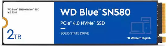 Western Digital Blue SN580 SSD 2TB M.2 Type With PCI Express 4.0 Connection WDS200T3B0E