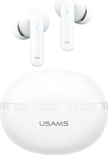 Usams E02 In-ear Bluetooth Handsfree Earphones with Charging Case White view 1