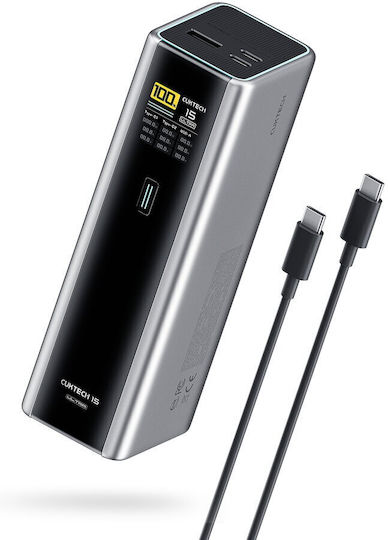 Cuktech 2C1A Power Bank 20000mAh 210W with USB-A Port and USB-C Port Power Delivery Gray view 1