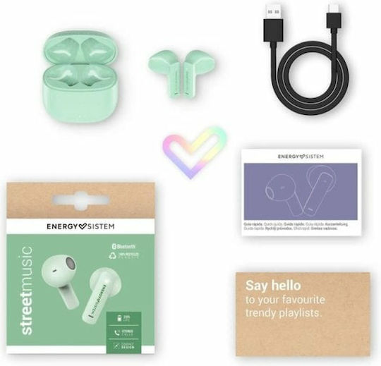 Energy Sistem StreetMusic Earbud Bluetooth Handsfree Earphones with Charging Case Green view 6