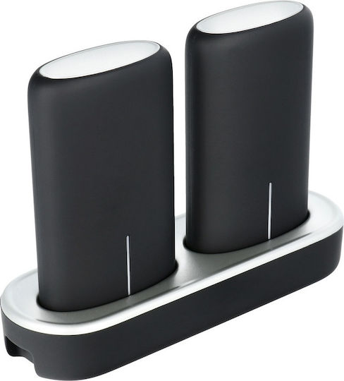 2x Docking Station Power Bank 5000mAh with USB-A Port Black view 1