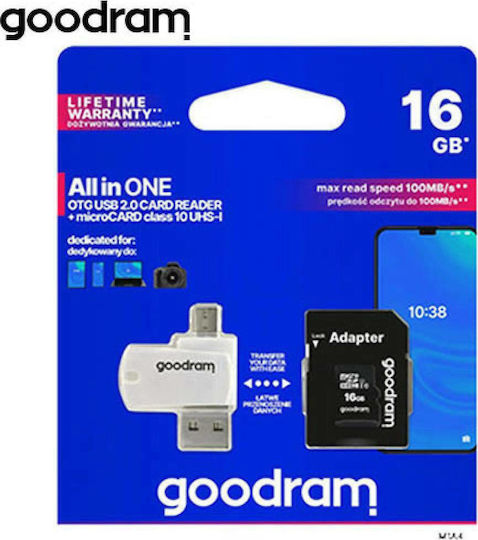 GoodRAM M1A4 microSDHC 16GB U1 UHS-I 100MB/s with USB Reader view 4