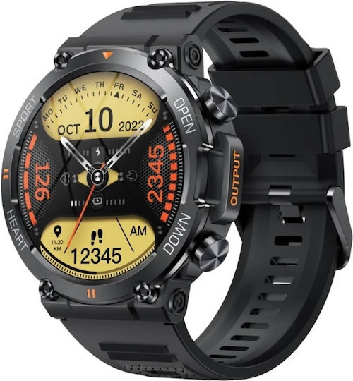 Smartwatch with Heart Rate Monitor (Black) view 3