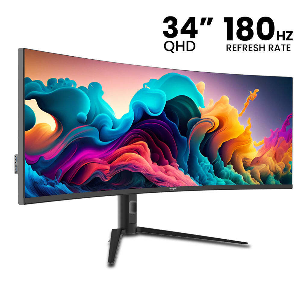 Armaggeddon XTREME SERIES XC34UWQHD Ultrawide HDR Curved Gaming Monitor 34" QHD 3440x1440 180Hz with 1ms Response Time GTG view 1