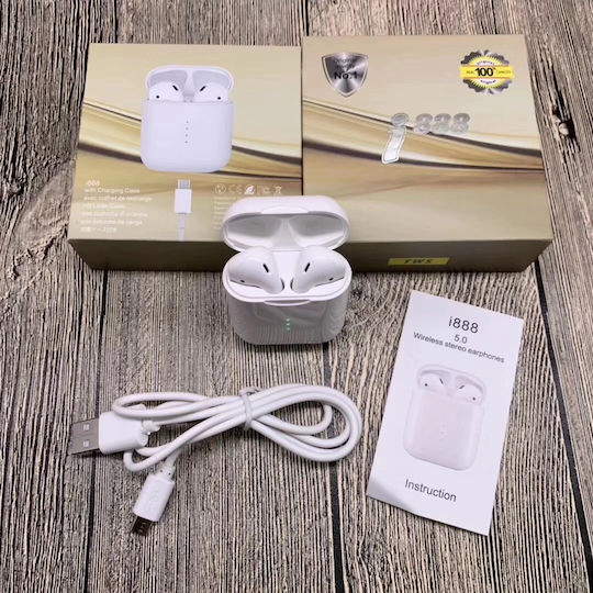 I888 Earbud Bluetooth Handsfree Earphones with Charging Case White view 4