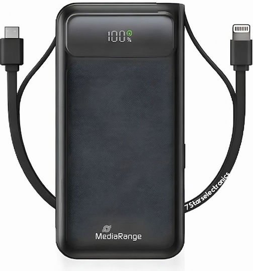MediaRange Power Bank 20000mAh 22.5W with USB-A Port and USB-C Port Power Delivery / Quick Charge 3.0 Black view 3