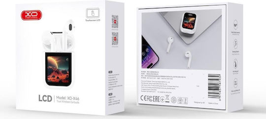 XO X46 Earbud Bluetooth Handsfree Headphones with Charging Case White vista 2