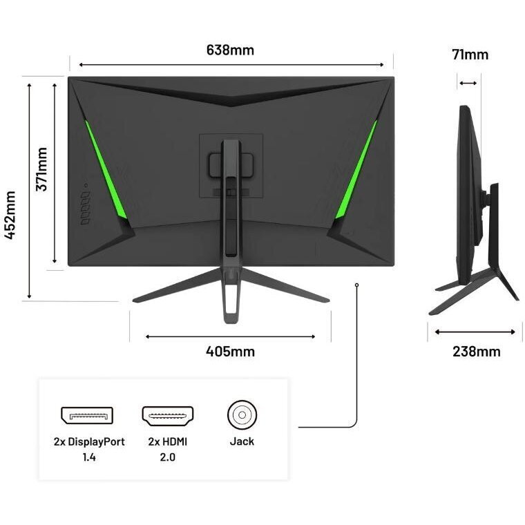 Japannext JN-280IPS144UHDR IPS HDR Gaming Monitor 28" 4K 3840x2160 144Hz view 4