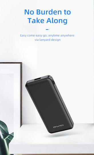 Awei P3K Power Bank 5000mAh 12W with USB-A Port Black view 2