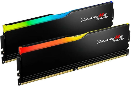 G.Skill Ripjaws M5 Neo RGB DDR5 64GB Memory RAM with 2x32GB Modules and Speed 6000 for Desktop F5-6000J3238G32GX2-RM5NRK view 1