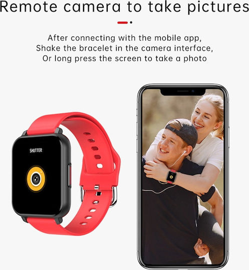 T82 Smartwatch with Heart Rate Monitor (Red) vue 4