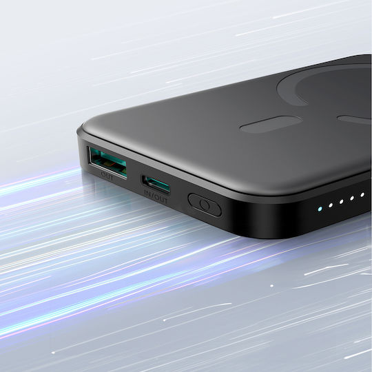 Joyroom JR-W020 Mini Power Bank 5000mAh 20W with USB-A Port and USB-C Port Power Delivery Black vue 3