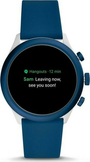 Fossil Sport Stainless Steel 43mm Smartwatch with Heart Rate Monitor (Blue Rubber) view 6