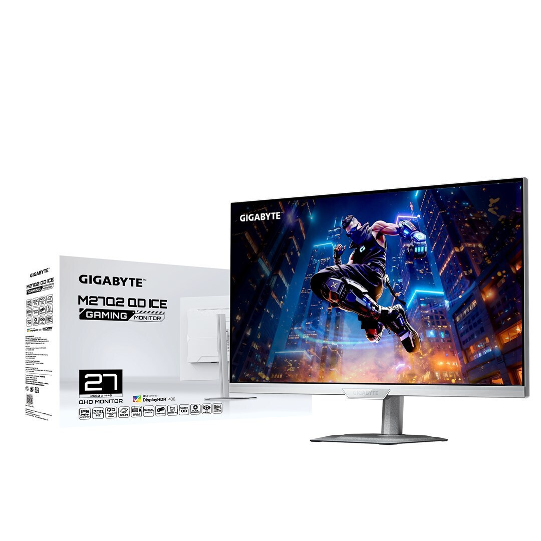 Gigabyte M27Q2 QD ICE IPS HDR Monitor 27" QHD 2560x1440 200Hz with 1ms GTG Response Time White view 5