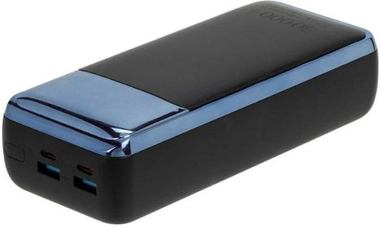 Rivacase VA1080 Power Bank 30000mAh 65W with USB-A Port and USB-C Port Power Delivery / Quick Charge 3.0 Black vue 2