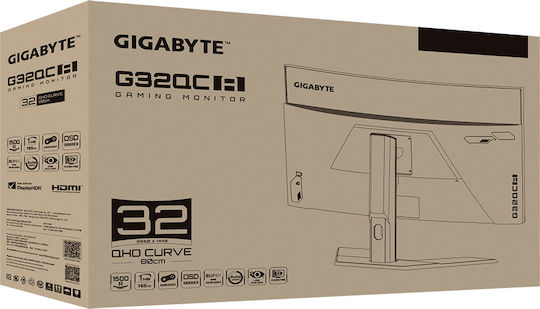 Gigabyte G32QC A VA HDR Curved Gaming Monitor 31.5" QHD 2560x1440 165Hz vue 9