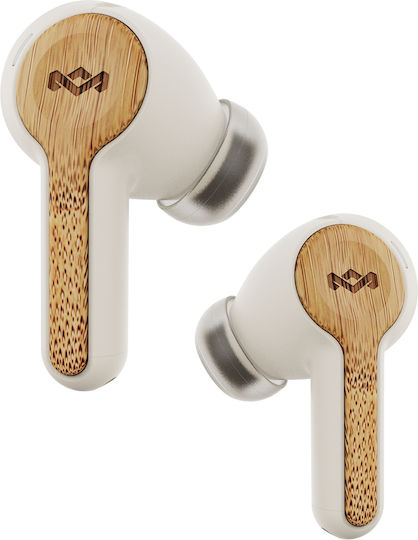 The House Of Marley Rebel Earbud Bluetooth Handsfree Earphones with Charging Case Cream