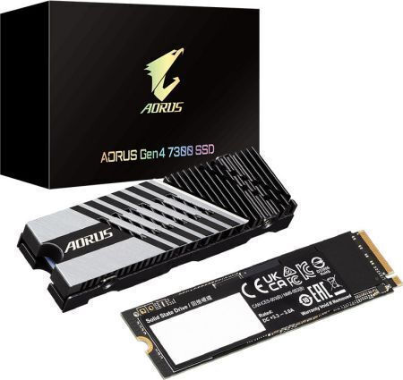 Gigabyte AORUS Gen4 7300 SSD 2TB M.2 Type with PCI Express 4.0 Connection and Heatsink PS5 Compatible AG4732TB