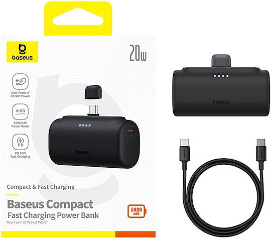 Baseus Compact Type-C Edition Power Bank 5000mAh 20W with USB-C Port Black view 9